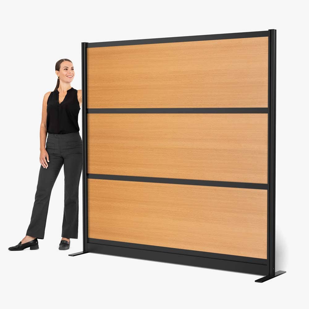 Luxor Modular Wall 70"W x 70"H - Beech Laminated with Black Frame (PPWL014) - SchoolOutlet