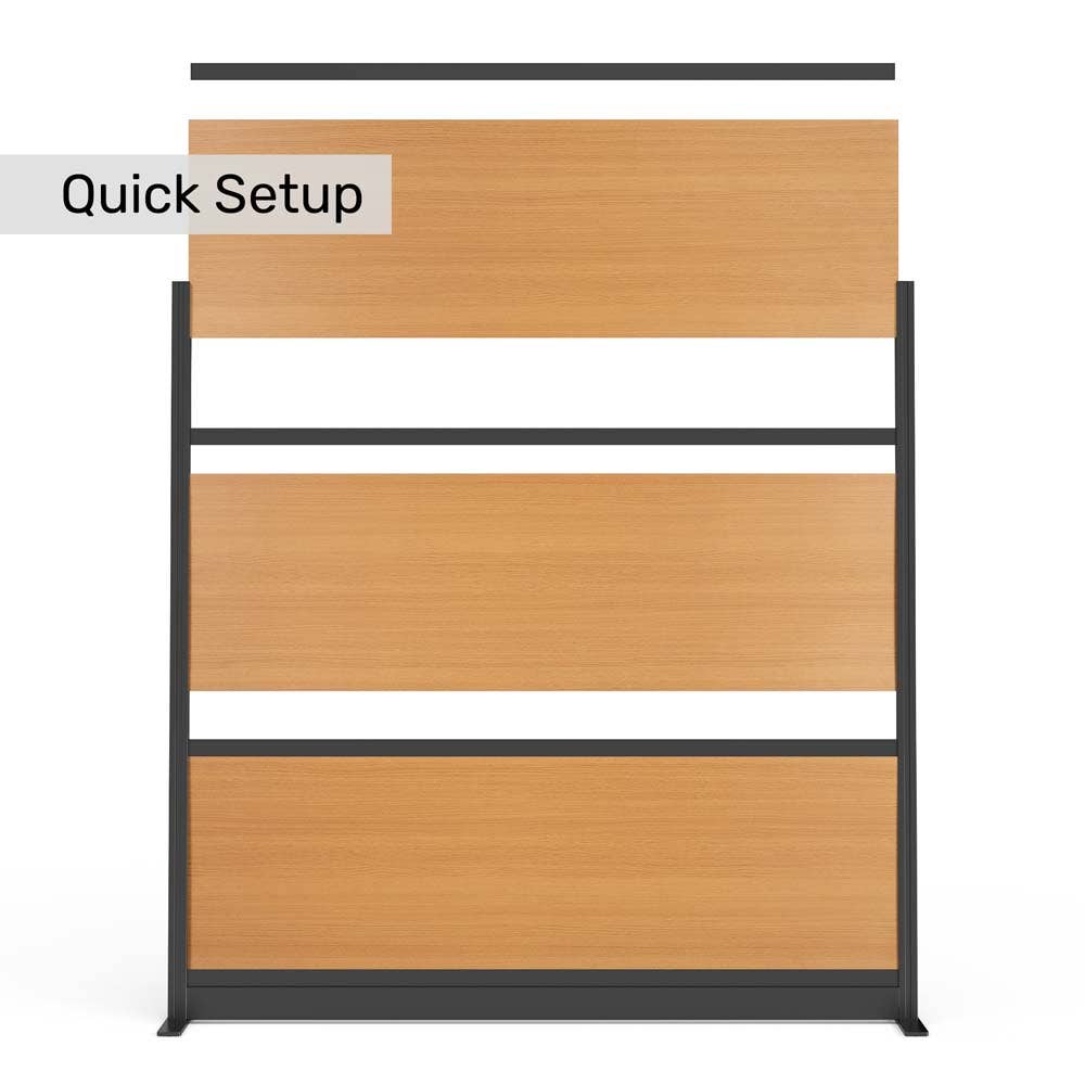 Luxor Modular Wall 70"W x 70"H - Beech Laminated with Black Frame (PPWL014) - SchoolOutlet