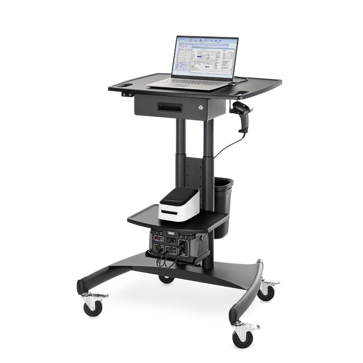 Luxor Mobile Battery - Powered Workstation Ergonomic Height - Adjustable Powerhouse (LUX - UCSP001) - SchoolOutlet