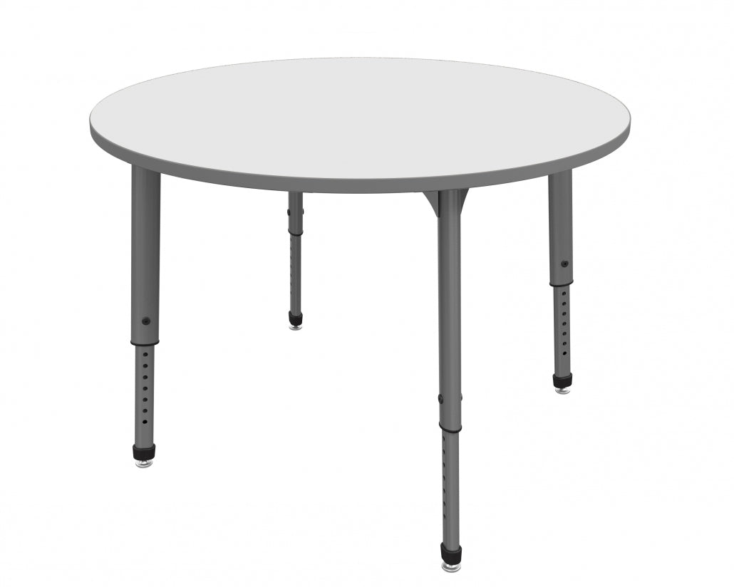 Marco Apex Series 60" Round Preschool Activity Table w/ Dry Erase HPL Top Adj Height 17" - 24" (38 - 2207 - DB) - SchoolOutlet