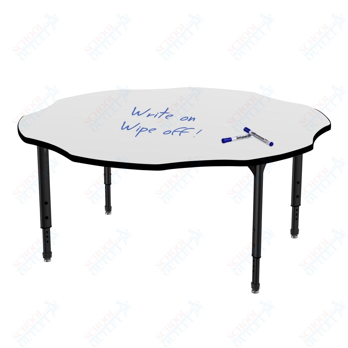 Marco Apex Series 60" Flower School Activity Table w/ Dry Erase Top Adj Height 21" - 30" (38 - 2208 - DA) - SchoolOutlet