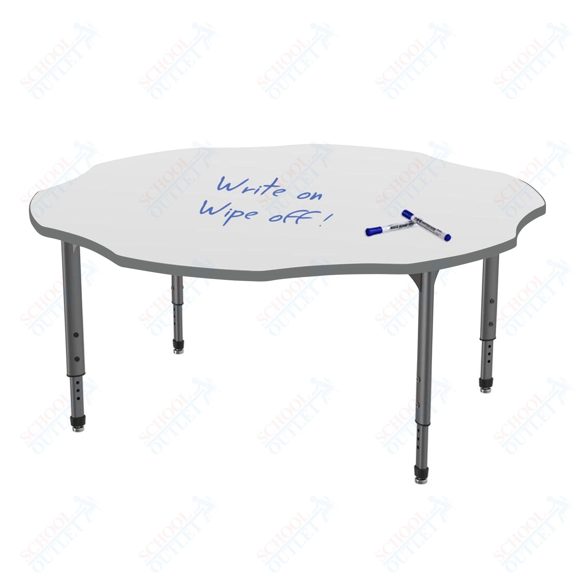 Marco Apex Series 60" Flower School Activity Table w/ Dry Erase Top Adj Height 21" - 30" (38 - 2208 - DA) - SchoolOutlet