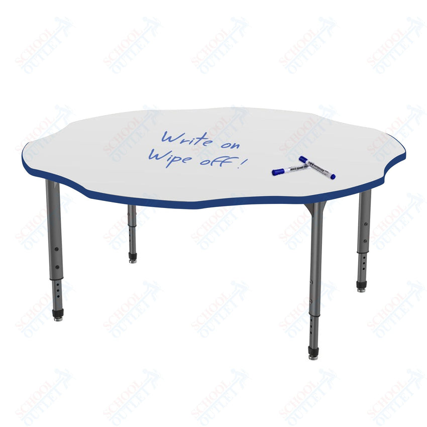 Marco Apex Series 60" Flower School Activity Table w/ Dry Erase Top Adj Height 21" - 30" (38 - 2208 - DA) - SchoolOutlet