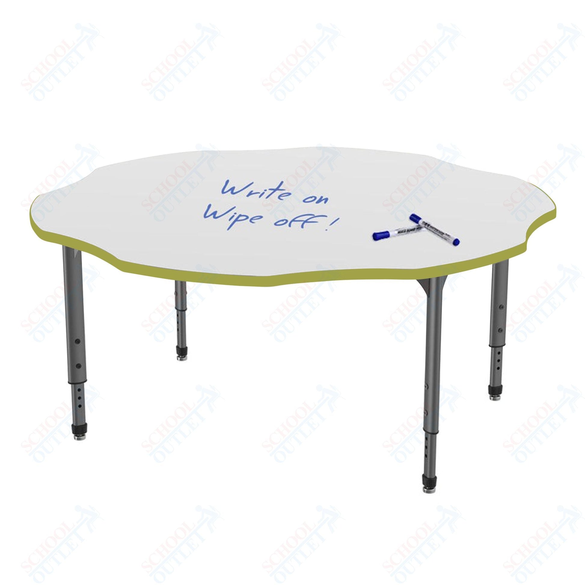 Marco Apex Series 60" Flower School Activity Table w/ Dry Erase Top Adj Height 21" - 30" (38 - 2208 - DA) - SchoolOutlet