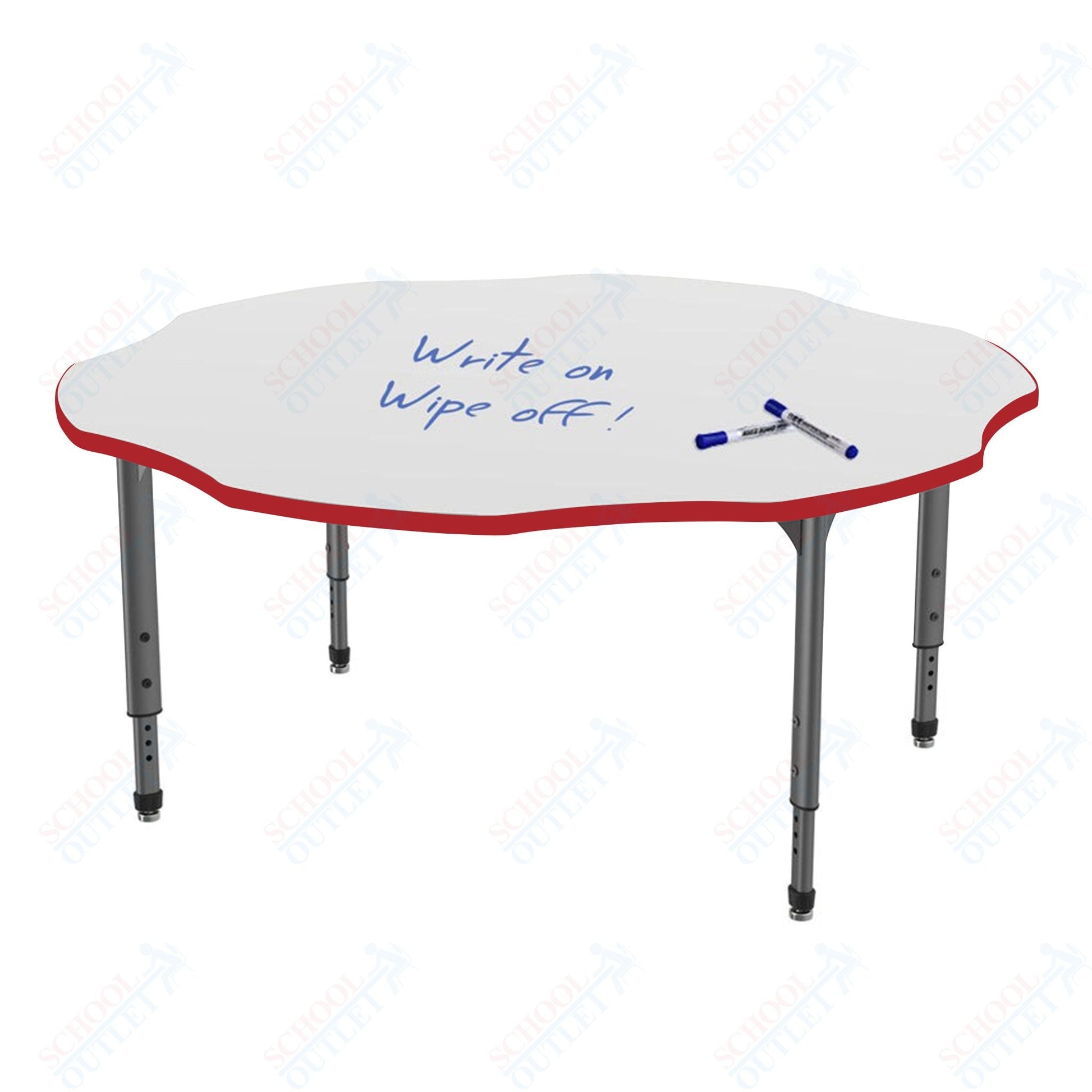 Marco Apex Series 60" Flower School Activity Table w/ Dry Erase Top Adj Height 21" - 30" (38 - 2208 - DA) - SchoolOutlet