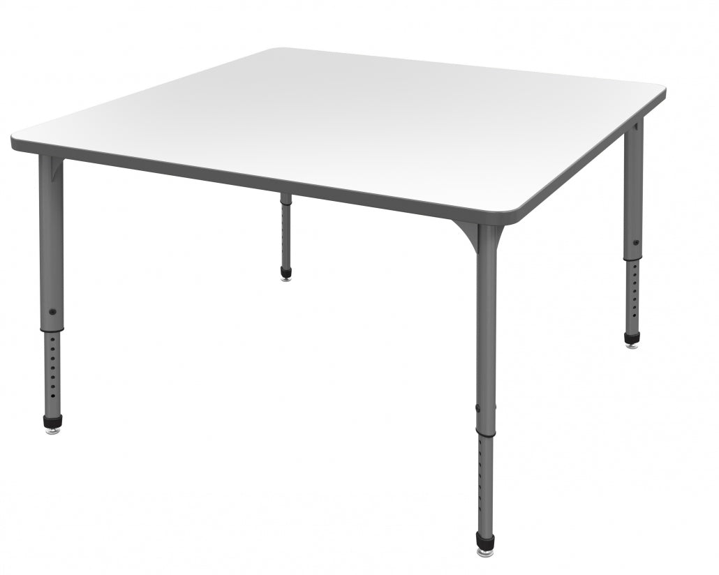 Marco Apex Series 36" Square Preschool Activity Table w/ Dry Erase HPL Top Adj Height 17" - 24" (38 - 2212 - DB) - SchoolOutlet