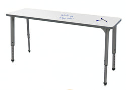 Marco Apex Series Rectangle Collaborative Student Desk w/ Dry Erase HPL Top 20" x 60" Adjustable Height 21"-30" (38-2222-DA)