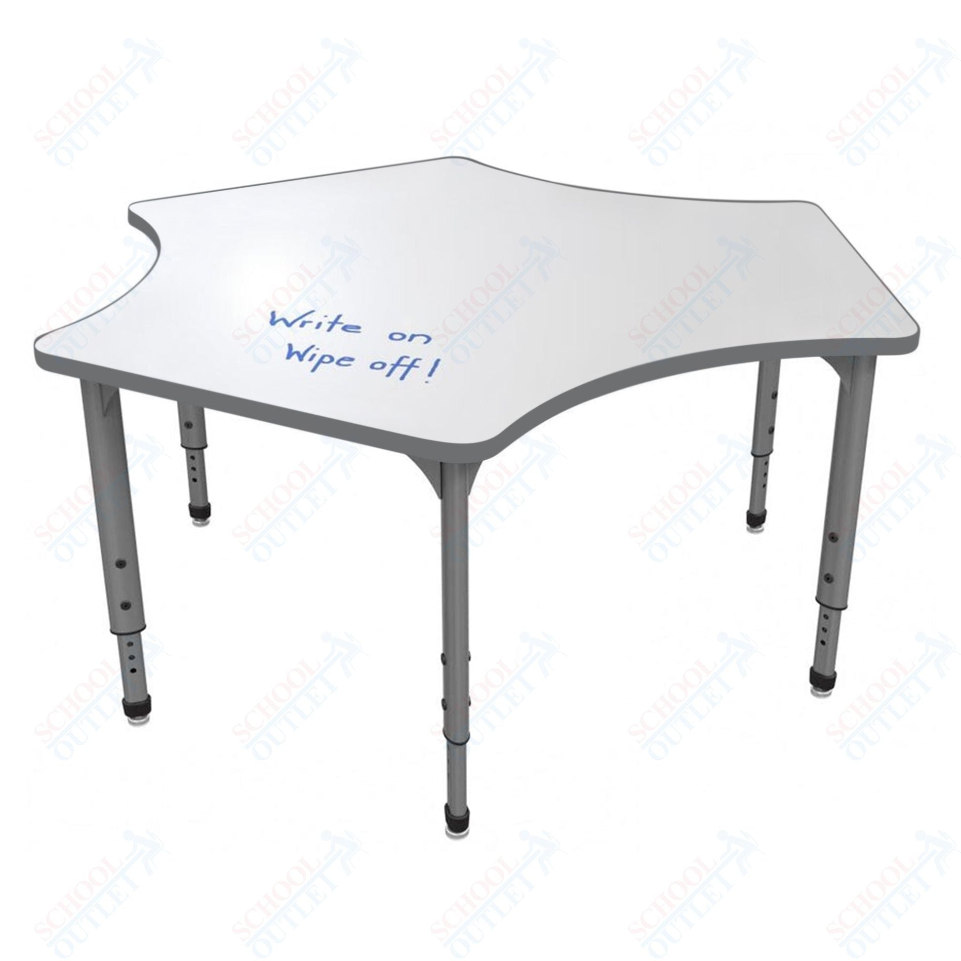 Marco Apex Series Delta School Activity Table w/ Dry Erase Top 60" x 60" Adj Height 21" - 30" (38 - 2251 - DA) - SchoolOutlet