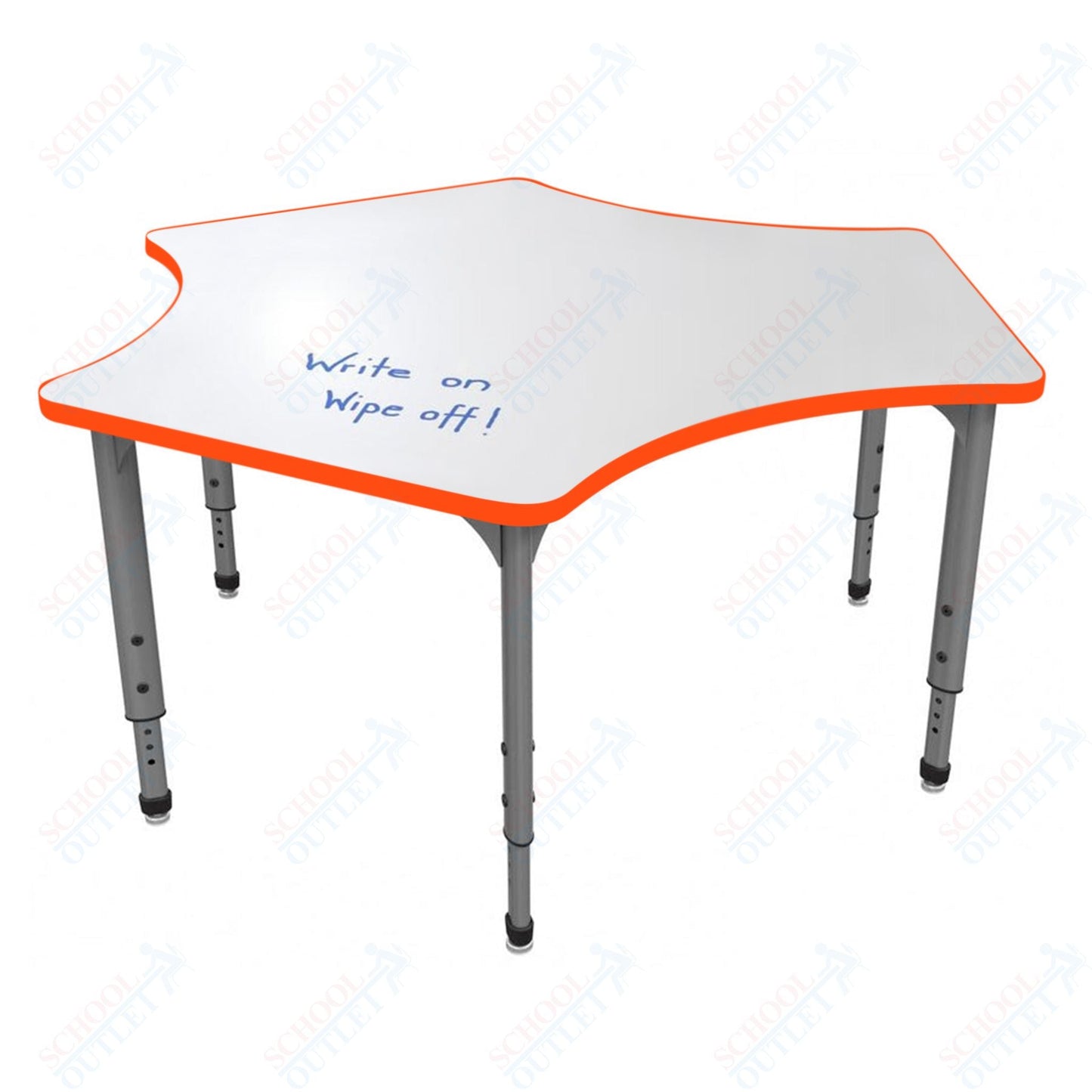 Marco Apex Series Delta School Activity Table w/ Dry Erase Top 60" x 60" Adj Height 21" - 30" (38 - 2251 - DA) - SchoolOutlet