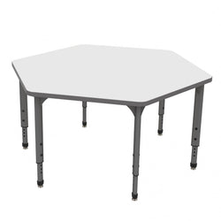 Marco Apex Series Hexagon Preschool Activity Table w/ Dry Erase HPL Top 54.5" x 48" Adj Height 17"-24" (38-2254-DB)