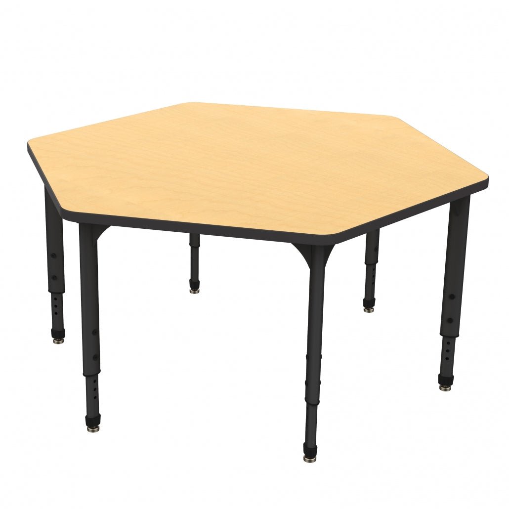 Marco Apex Series Hexagon School Activity Table 54.5" x 48" Adjustable Height 21" - 30" (38 - 2254 - MA) - SchoolOutlet