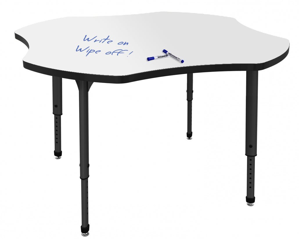 Marco Apex Series 48" Clover School Activity Table w/ Dry Erase Top Adj Height 21" - 30" (38 - 2265 - DA) - SchoolOutlet