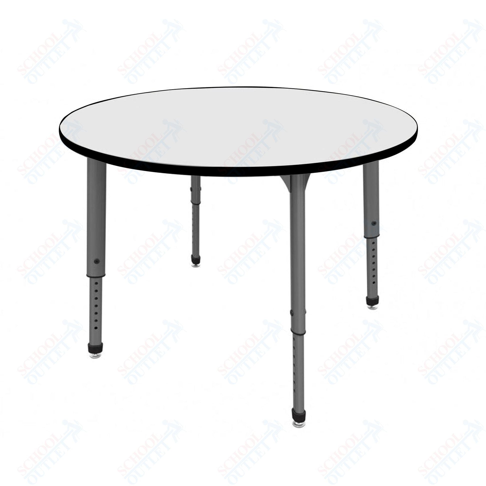 Marco Apex Series 48" Round School Activity Table w/ Dry Erase Top Adj Height 21" - 30" (38 - 2266 - DA) - SchoolOutlet