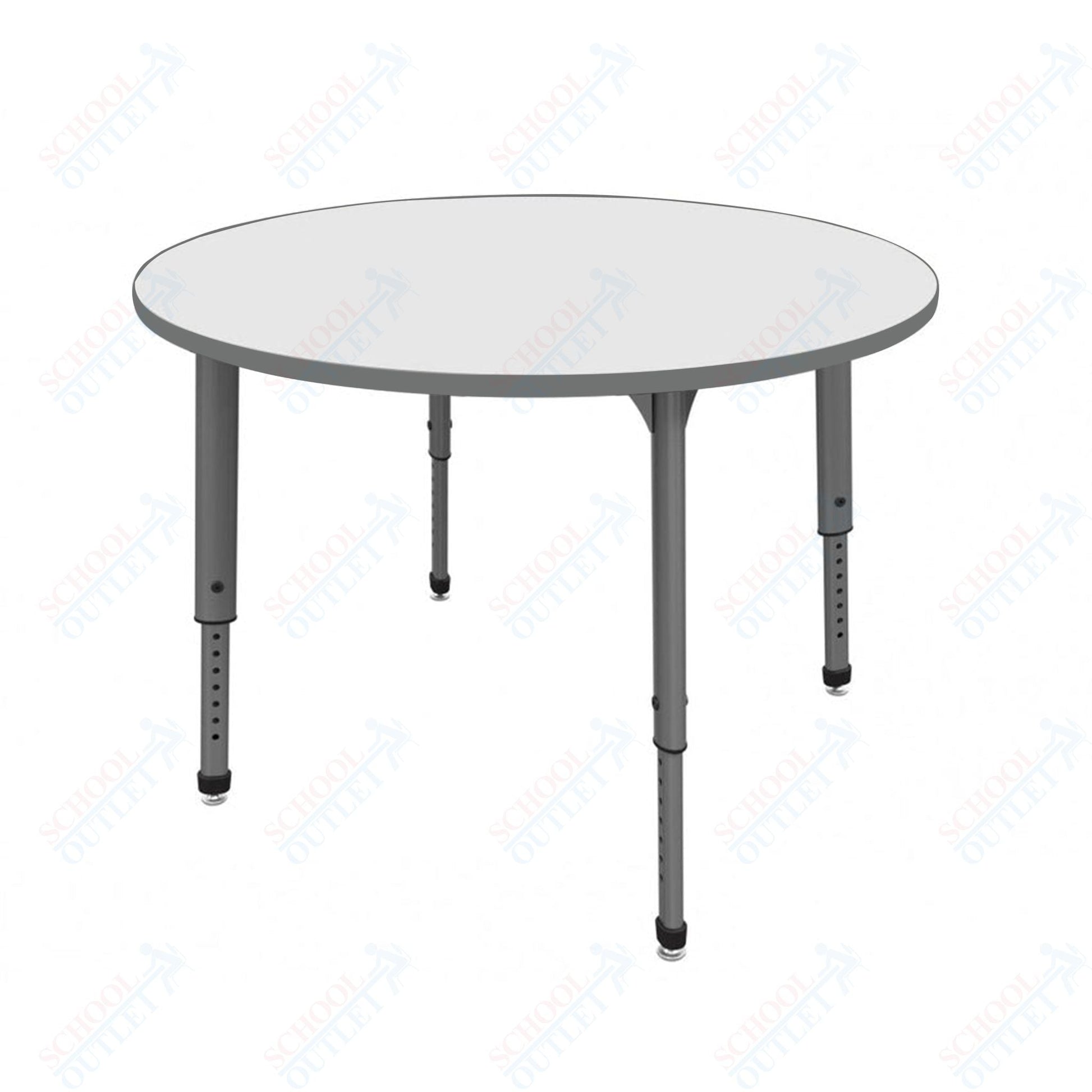 Marco Apex Series 48" Round School Activity Table w/ Dry Erase Top Adj Height 21" - 30" (38 - 2266 - DA) - SchoolOutlet