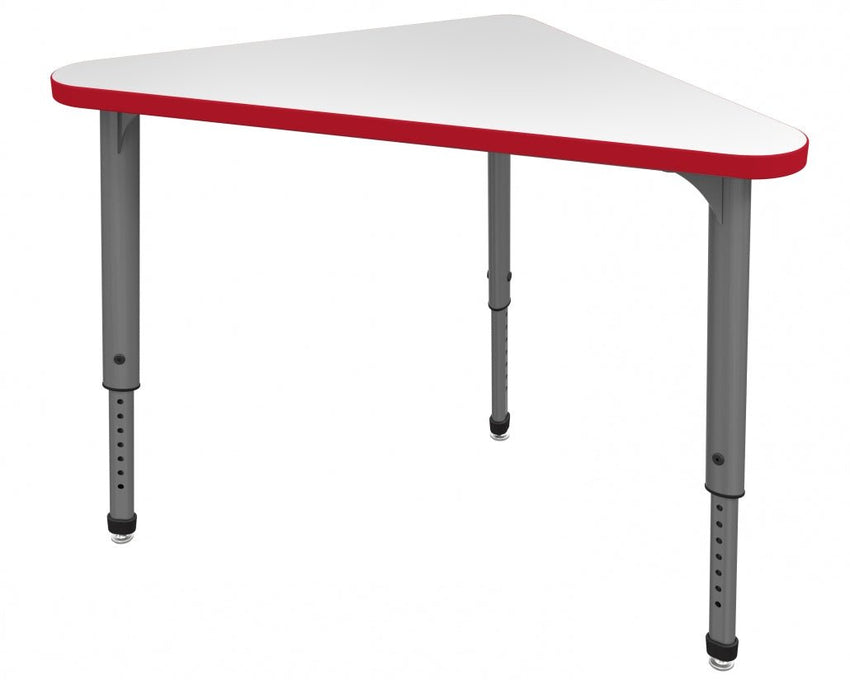 Marco Apex Series Triangle Preschool Collaborative Desk w/ Dry Erase HPL Top 23" x 40" Adjustable Height 17" - 24" (38 - 2272 - DB) - SchoolOutlet