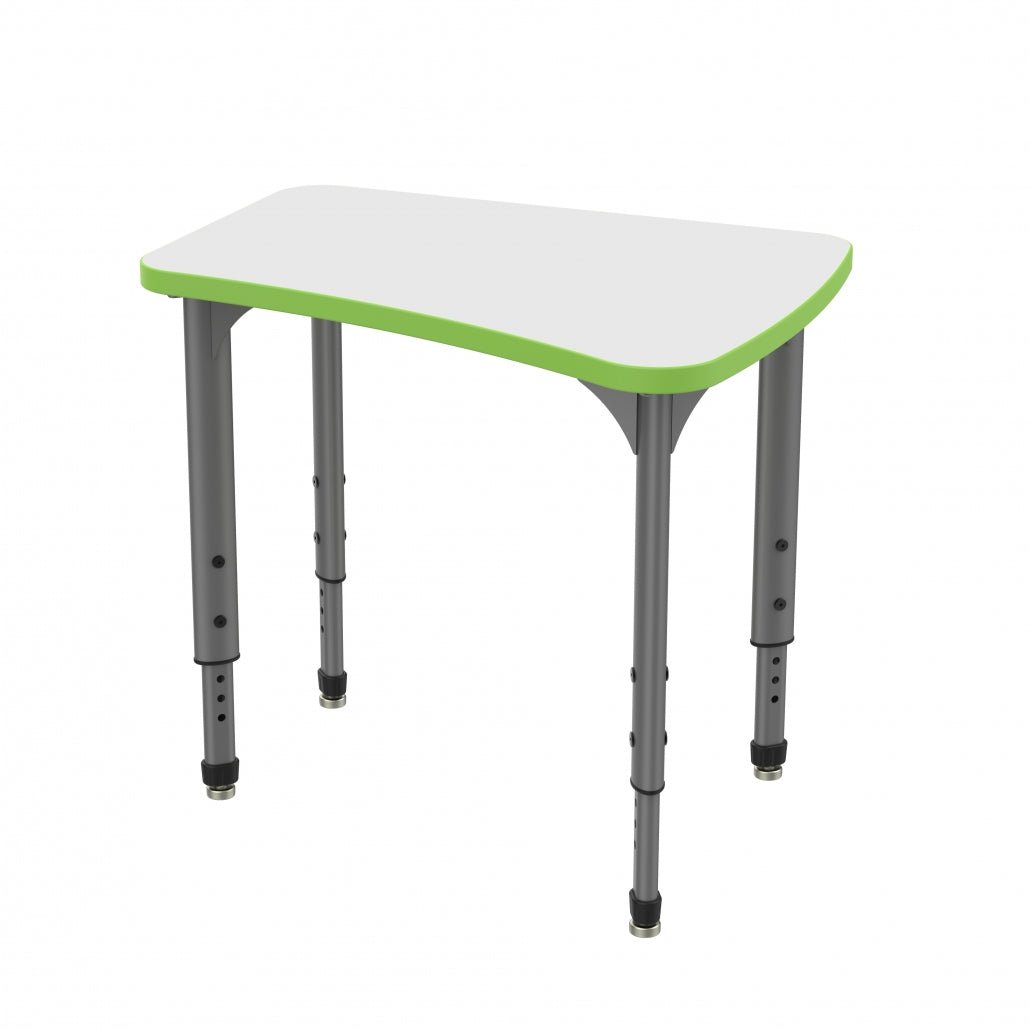 Marco Apex Series Flare Preschool Collaborative Desk w/ Dry Erase HPL Top 30" x 24" Adjustable Height 17" - 24" (38 - 2274 - DB) - SchoolOutlet