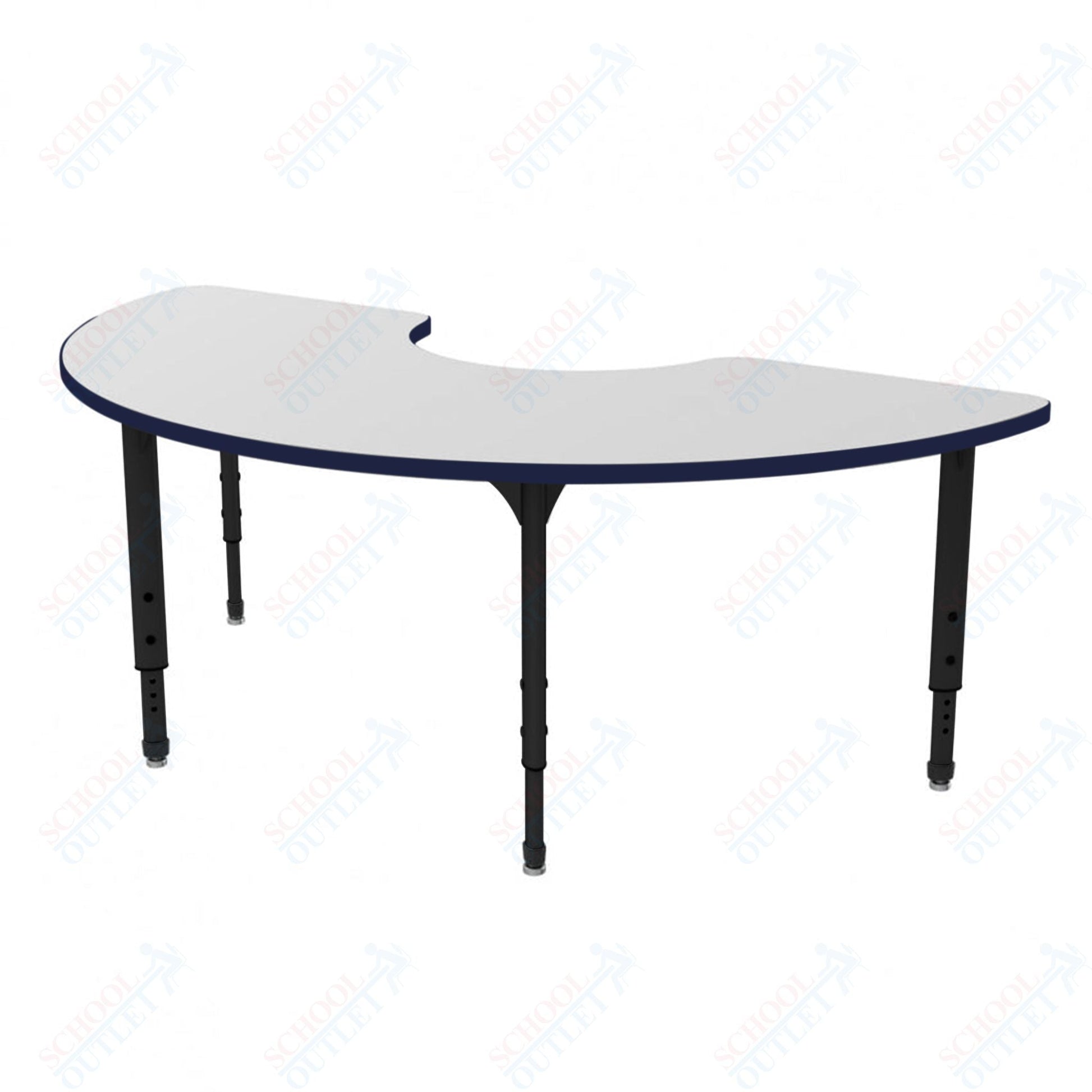 Marco Apex Series Half Moon School Activity Table w/ Dry Erase Top 36" x 72" Adj Height 21" - 30" (38 - 2279 - DA) - SchoolOutlet