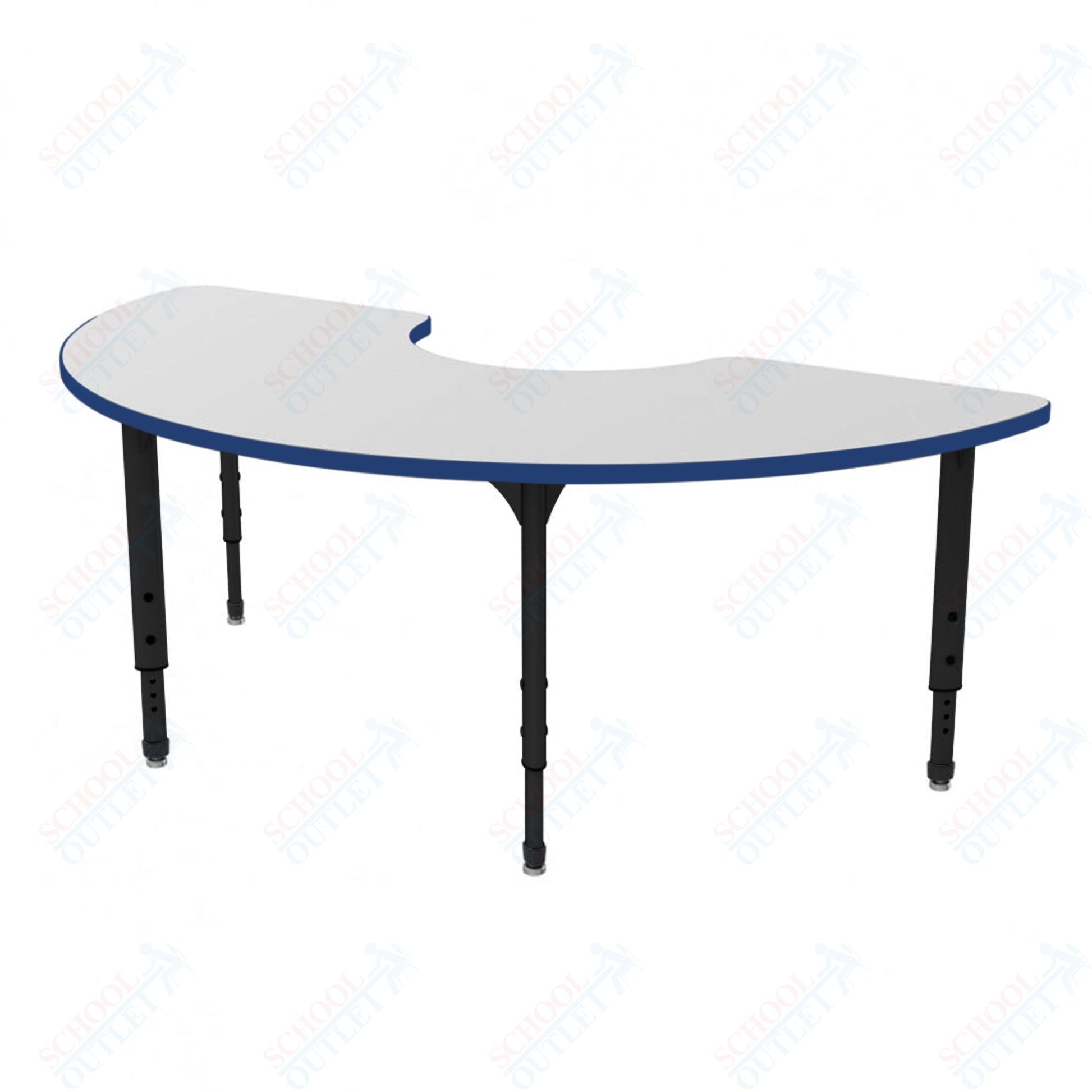 Marco Apex Series Half Moon School Activity Table w/ Dry Erase Top 36" x 72" Adj Height 21" - 30" (38 - 2279 - DA) - SchoolOutlet