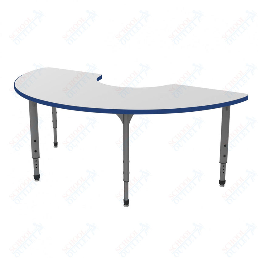 Marco Apex Series Half Moon School Activity Table w/ Dry Erase Top 36" x 72" Adj Height 21" - 30" (38 - 2279 - DA) - SchoolOutlet