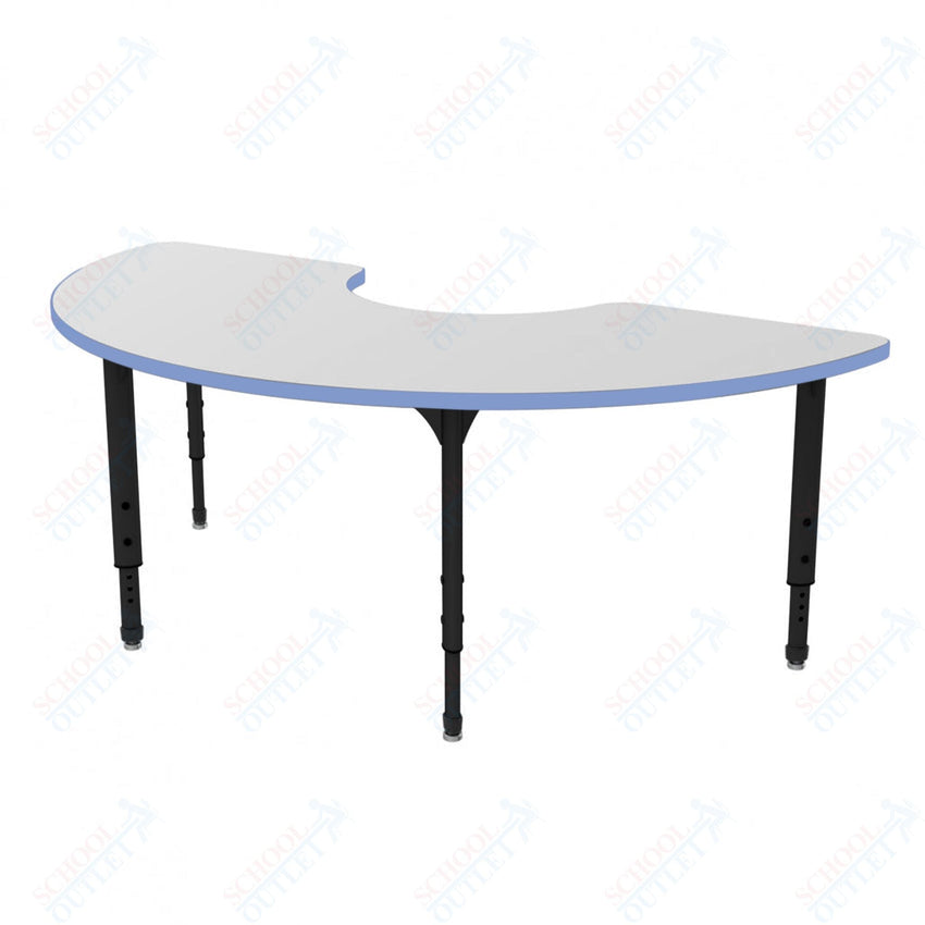 Marco Apex Series Half Moon School Activity Table w/ Dry Erase Top 36" x 72" Adj Height 21" - 30" (38 - 2279 - DA) - SchoolOutlet