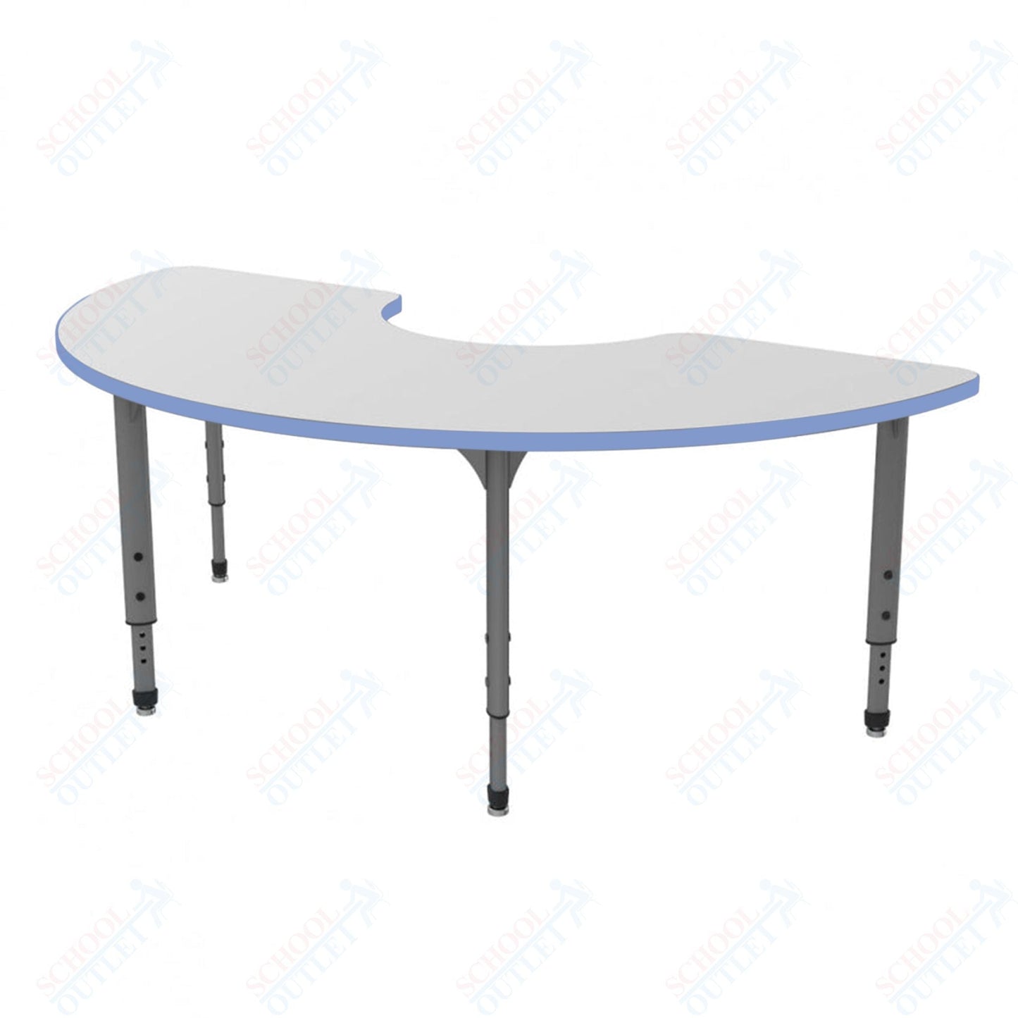 Marco Apex Series Half Moon School Activity Table w/ Dry Erase Top 36" x 72" Adj Height 21" - 30" (38 - 2279 - DA) - SchoolOutlet