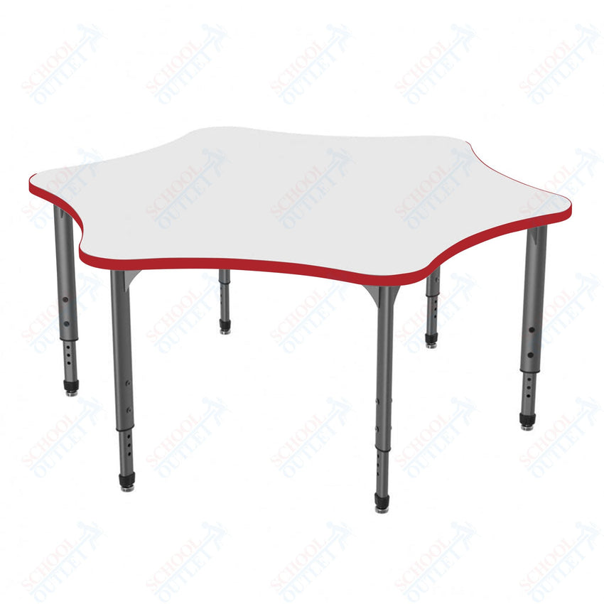 Marco Apex Series 60" 6 - Star School Activity Table w/ Dry Erase Top Adj Height 21" - 30" (38 - 2282 - DA) - SchoolOutlet