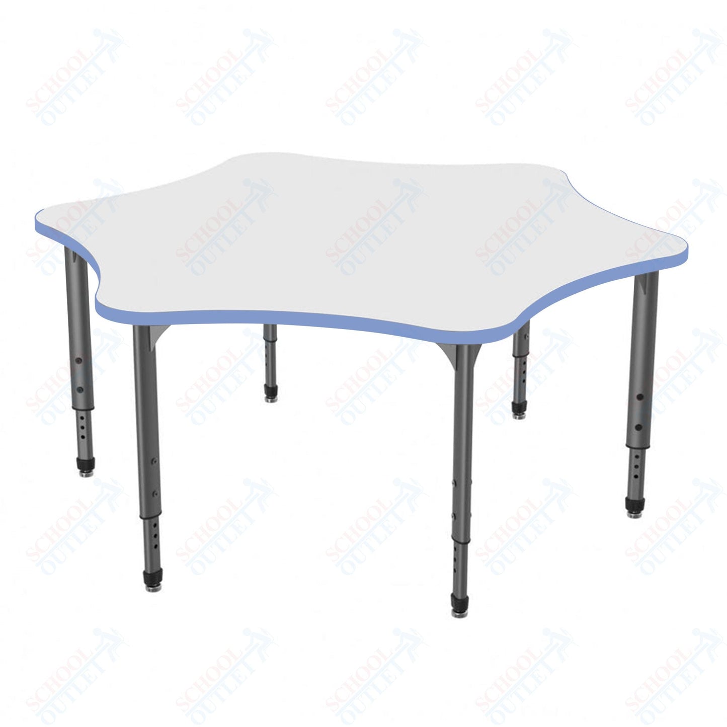 Marco Apex Series 60" 6 - Star School Activity Table w/ Dry Erase Top Adj Height 21" - 30" (38 - 2282 - DA) - SchoolOutlet