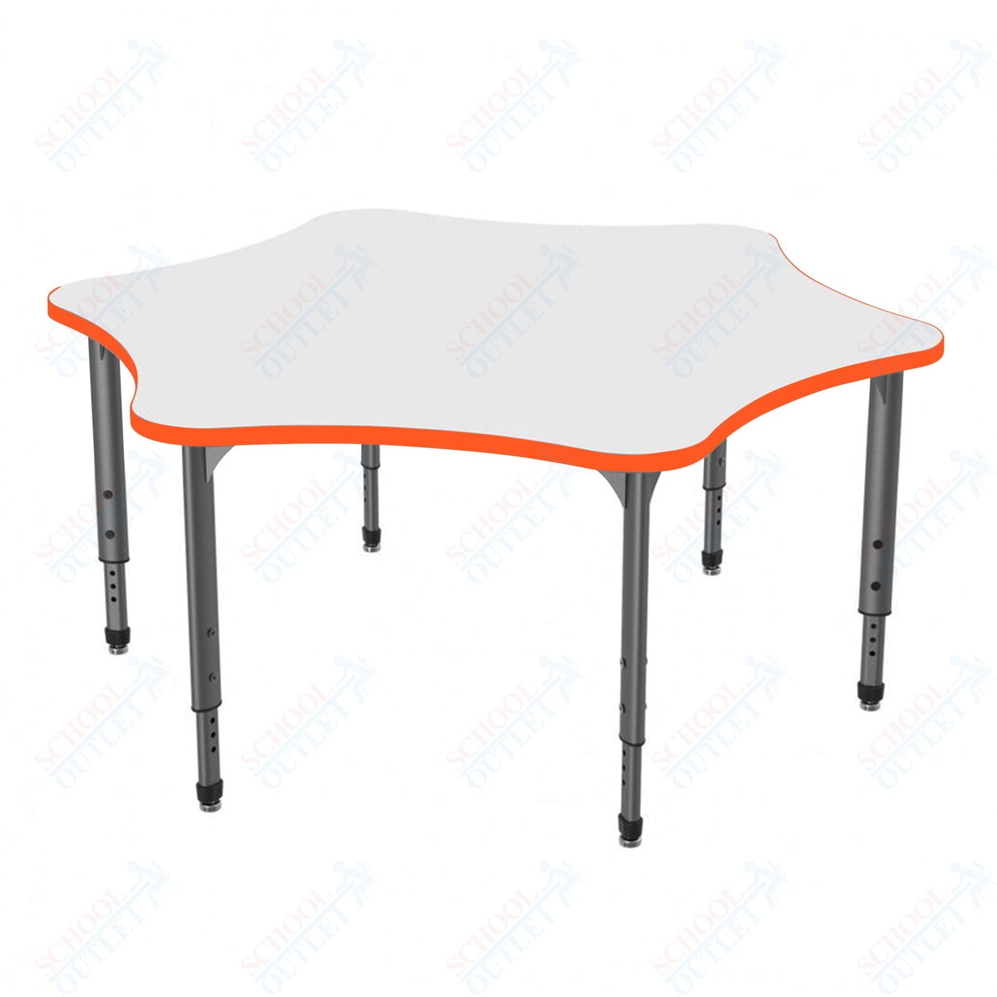 Marco Apex Series 60" 6 - Star School Activity Table w/ Dry Erase Top Adj Height 21" - 30" (38 - 2282 - DA) - SchoolOutlet