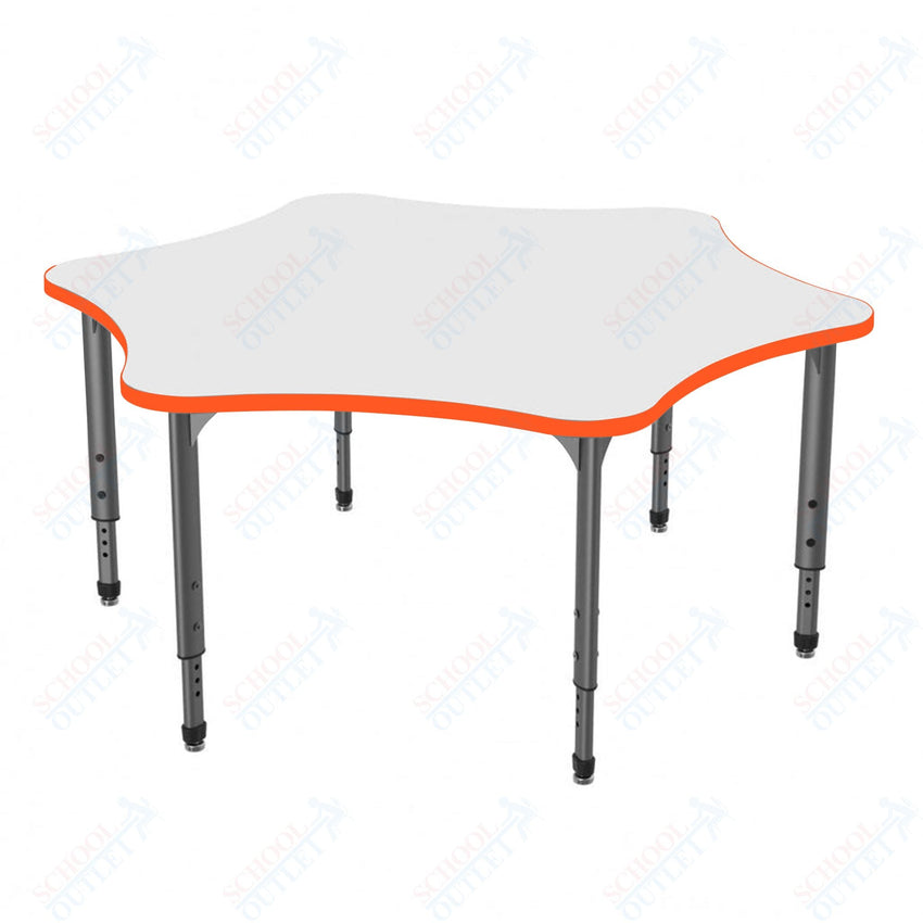 Marco Apex Series 60" 6 - Star School Activity Table w/ Dry Erase Top Adj Height 21" - 30" (38 - 2282 - DA) - SchoolOutlet