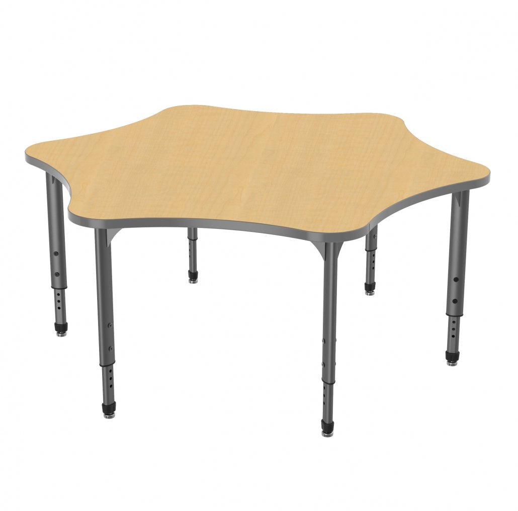Marco Apex Series 60" 6 - Star Preschool Activity Table Height Adjustable Legs 17" - 24" (38 - 2282 - MB) - SchoolOutlet
