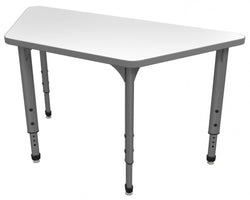 Marco Apex Series Trapezoid Preschool Activity Table w/ Dry Erase HPL Top 30" x 60" Adj Height 17"-24" (38-2287-DB)