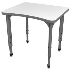 Marco Apex Series Curve Collaborative Student Desk w/ Dry Erase HPL Top 24" x 28" Adjustable Height 21"-30" (38-2291-DA)