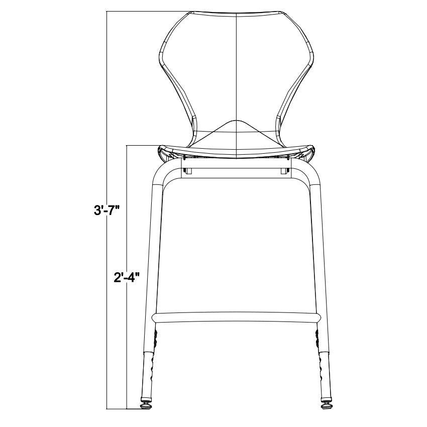 Marco Apex series Heavy Duty Stackable 24" - 30" H Height Adjustable Stool (38201 - 28) - SchoolOutlet