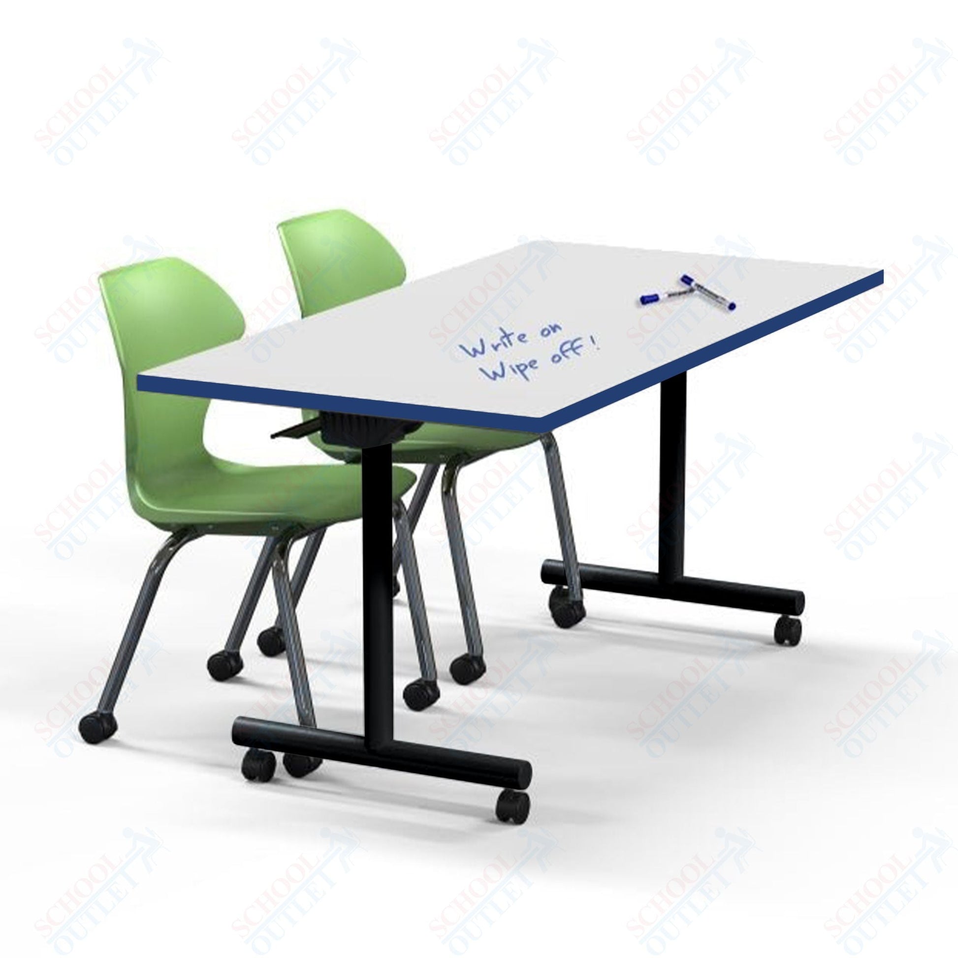 Marco Flip and Nest Training Table w/ Dry Erase Top 30"D x 72"W x 29"H Rectangle (42380429 - D) - SchoolOutlet