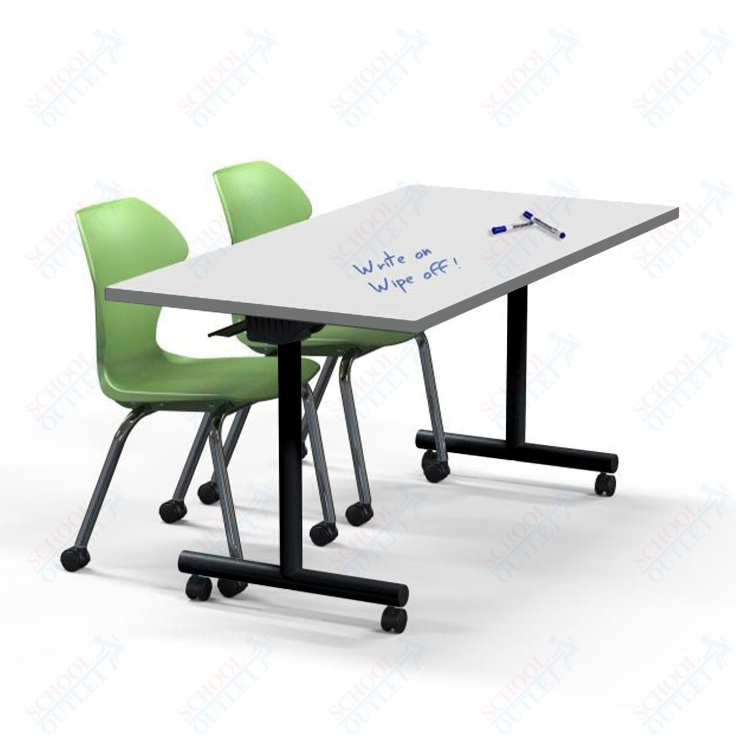 Marco Flip and Nest Training Table w/ Dry Erase Top 36"D x 72"W x 29"H Rectangle (42480429 - D) - SchoolOutlet