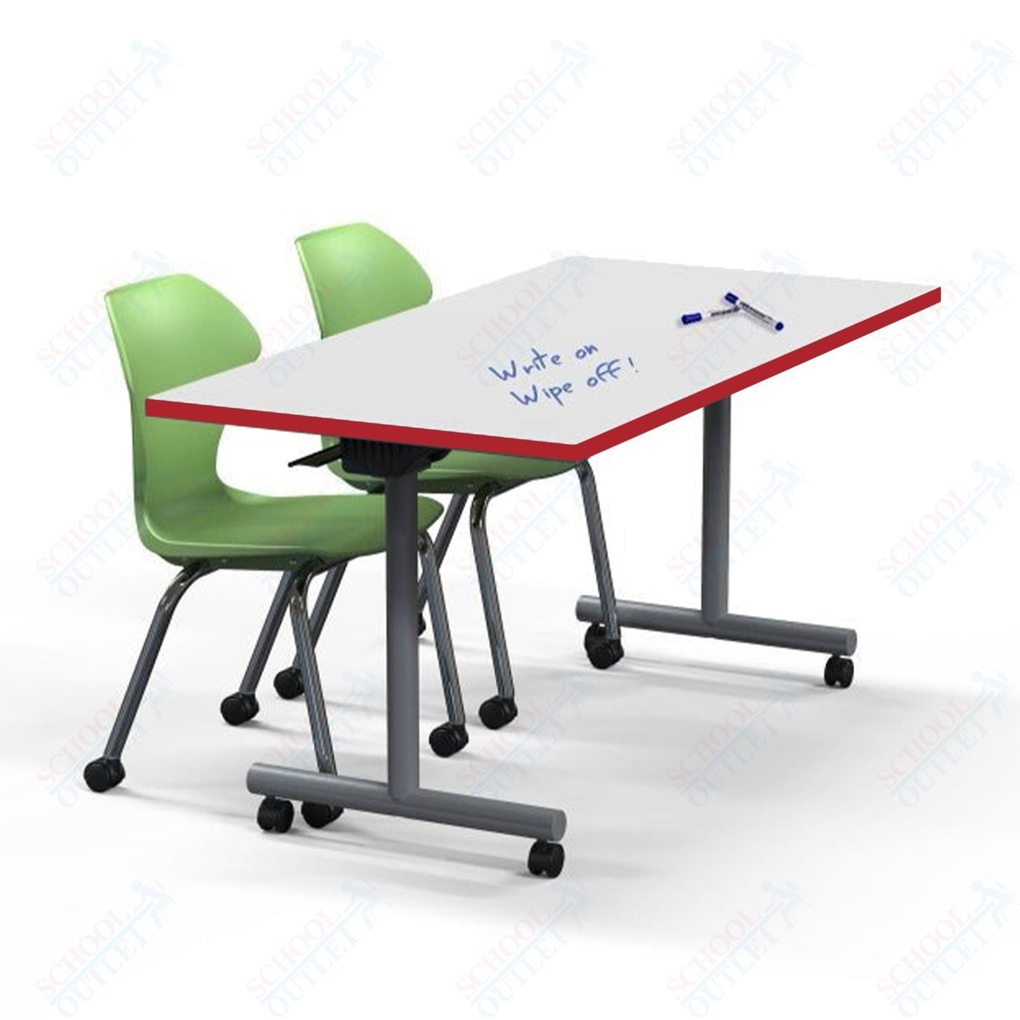 Marco Flip and Nest Training Table w/ Dry Erase Top 36"D x 72"W x 29"H Rectangle (42480429 - D) - SchoolOutlet