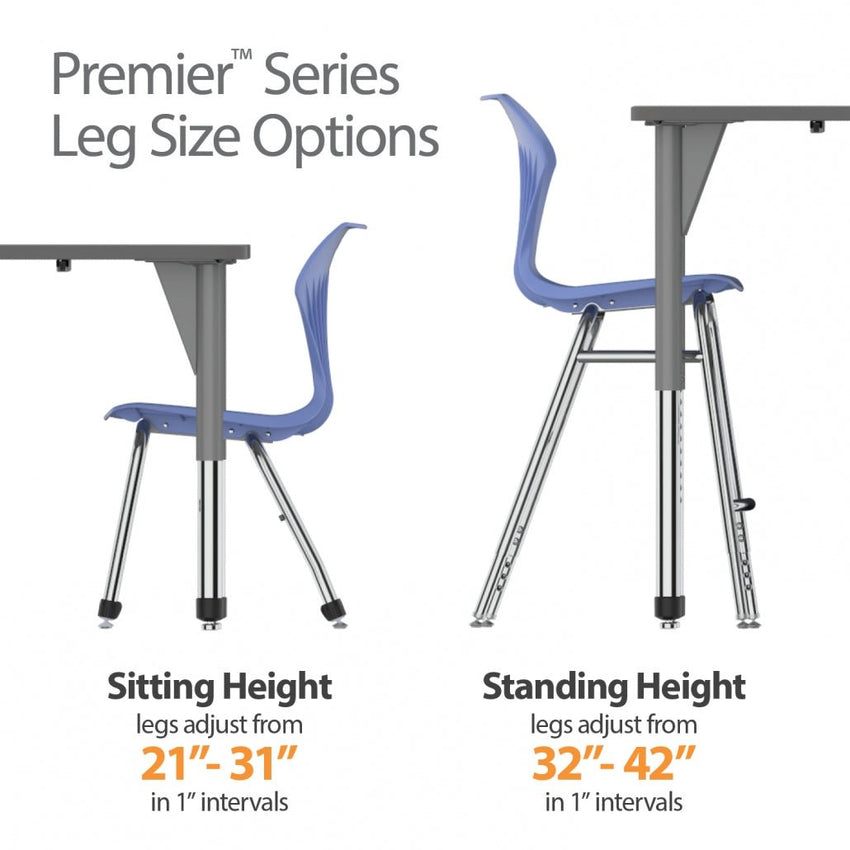 Marco Premier Series 60" Round Activity Table w/ Dry Erase Top Adj Height 21" - 31" (43 - 2207 - DB) - SchoolOutlet