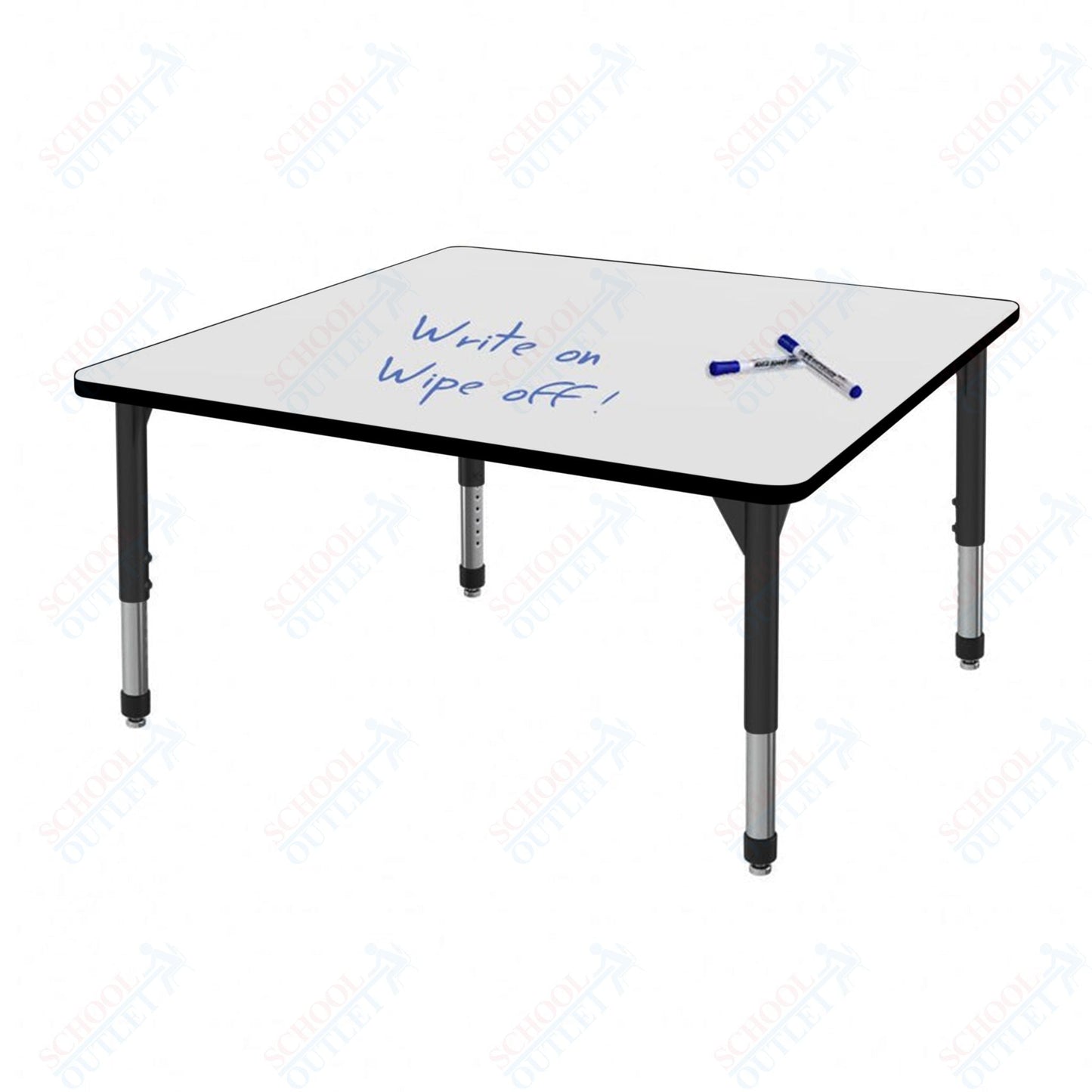 Marco Premier Series 48" Square Stand - Up Table w/ Dry Erase Top Adj Height 32" - 42" (43 - 2216 - DA) - SchoolOutlet