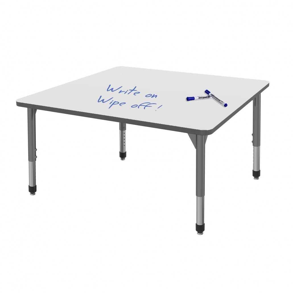 Marco Premier Series 48" Square Stand - Up Table w/ Dry Erase Top Adj Height 32" - 42" (43 - 2216 - DA) - SchoolOutlet