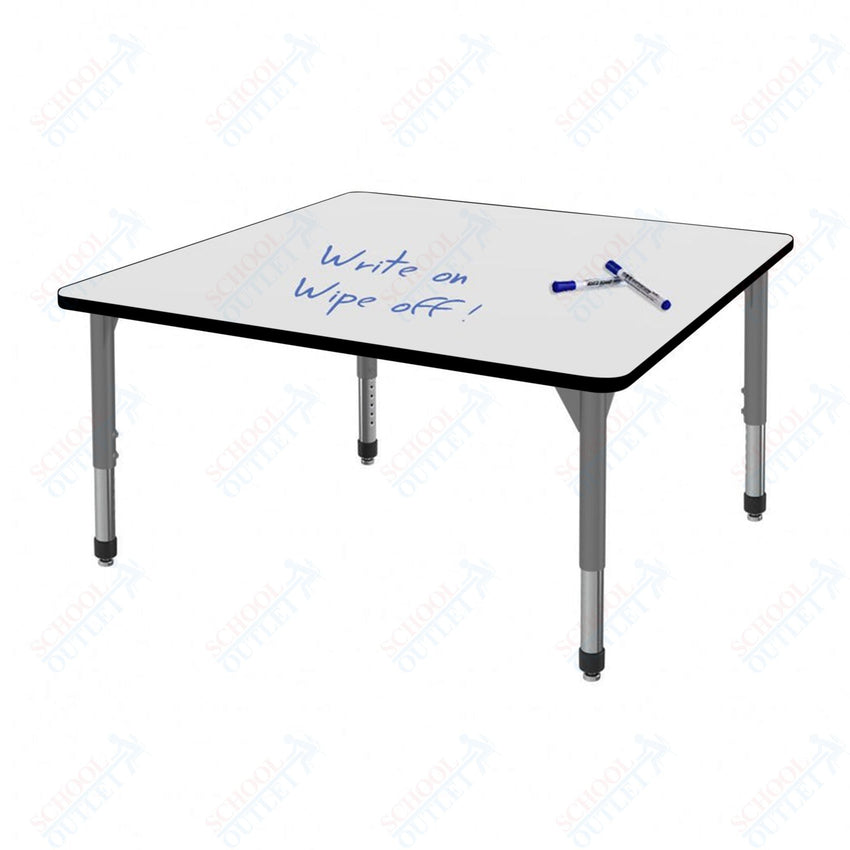 Marco Premier Series 48" Square Stand - Up Table w/ Dry Erase Top Adj Height 32" - 42" (43 - 2216 - DA) - SchoolOutlet