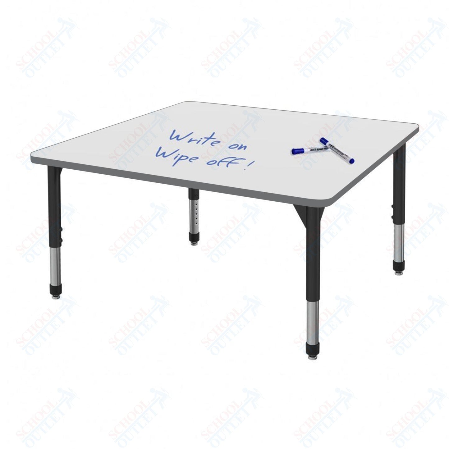 Marco Premier Series 48" Square Stand - Up Table w/ Dry Erase Top Adj Height 32" - 42" (43 - 2216 - DA) - SchoolOutlet