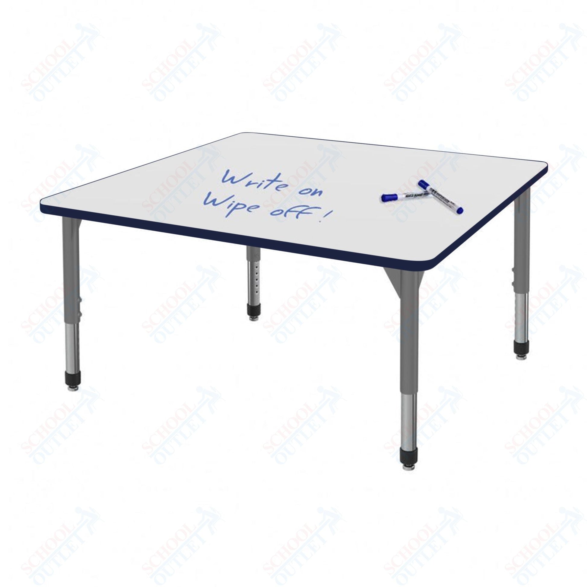 Marco Premier Series 48" Square Stand - Up Table w/ Dry Erase Top Adj Height 32" - 42" (43 - 2216 - DA) - SchoolOutlet