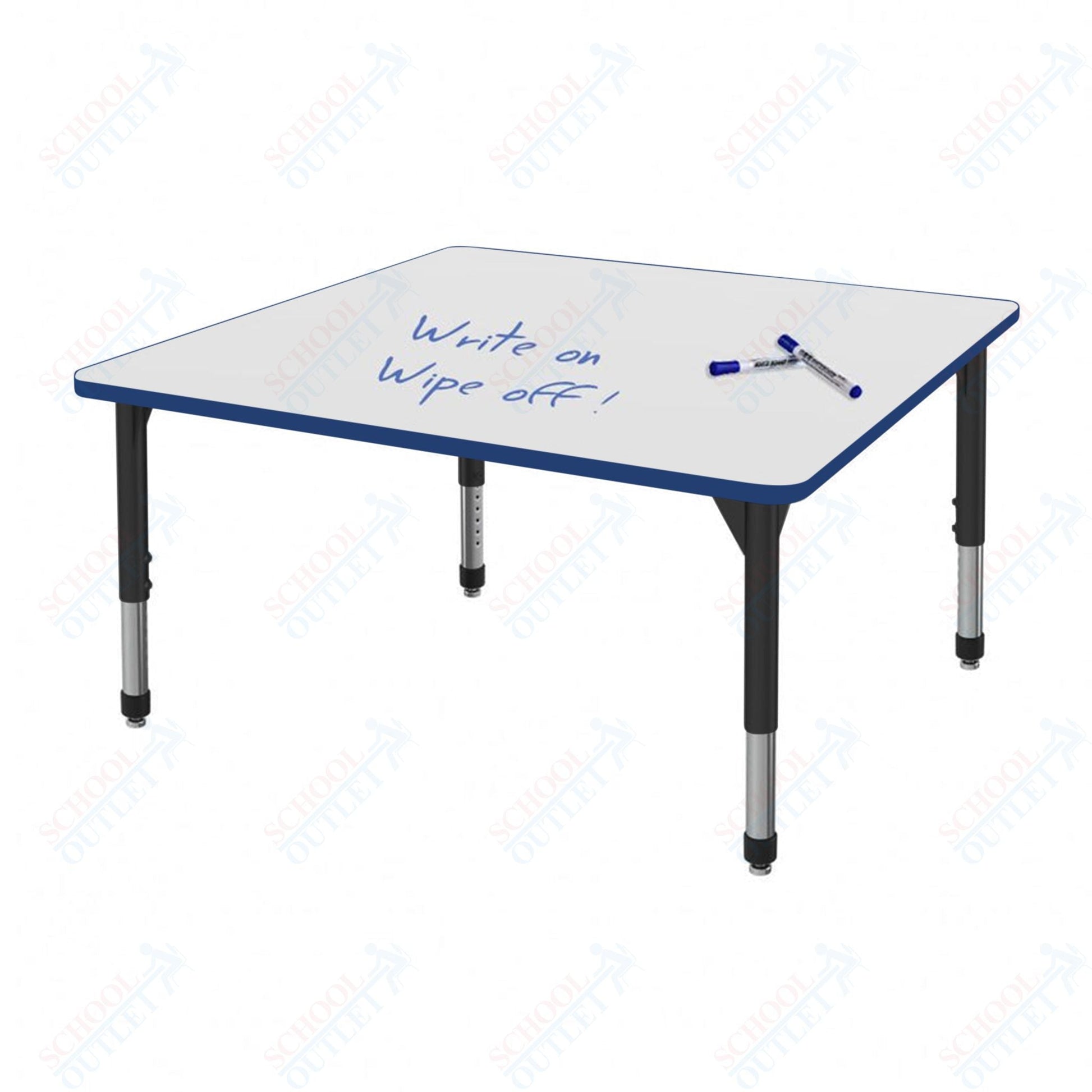 Marco Premier Series 48" Square Stand - Up Table w/ Dry Erase Top Adj Height 32" - 42" (43 - 2216 - DA) - SchoolOutlet