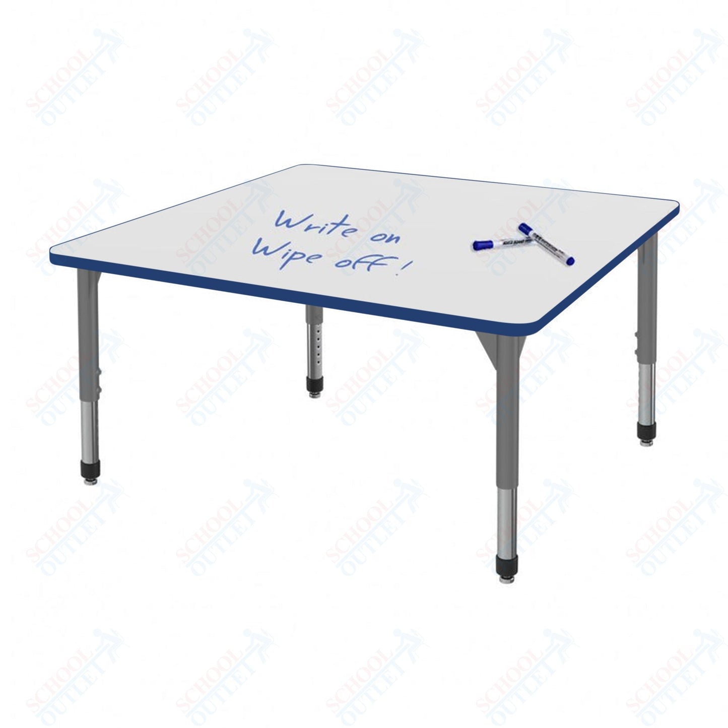 Marco Premier Series 48" Square Stand - Up Table w/ Dry Erase Top Adj Height 32" - 42" (43 - 2216 - DA) - SchoolOutlet