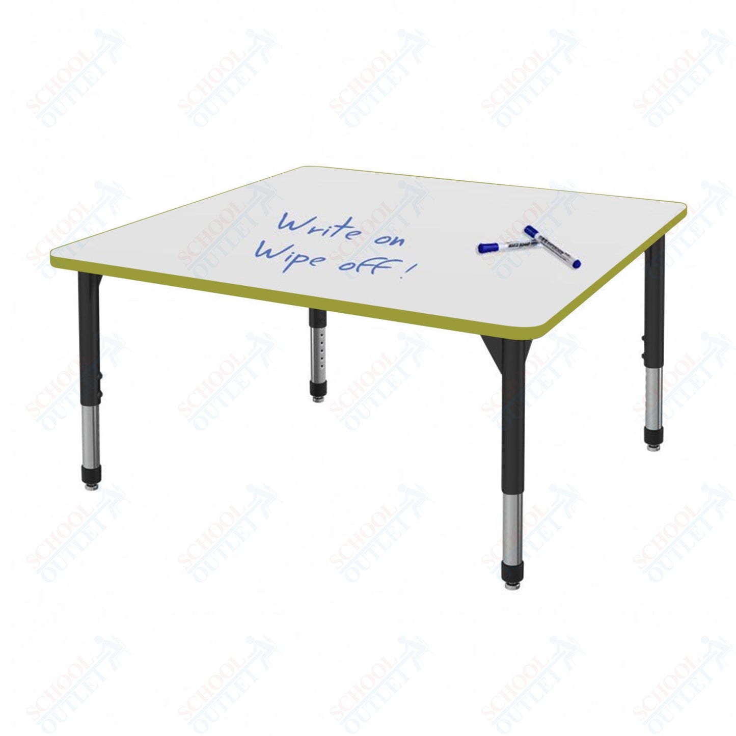 Marco Premier Series 48" Square Stand - Up Table w/ Dry Erase Top Adj Height 32" - 42" (43 - 2216 - DA) - SchoolOutlet