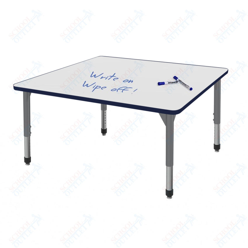 Marco Premier Series 48" Square Activity Table w/ Dry Erase Top Adj Height 21" - 31" (43 - 2216 - DB) - SchoolOutlet