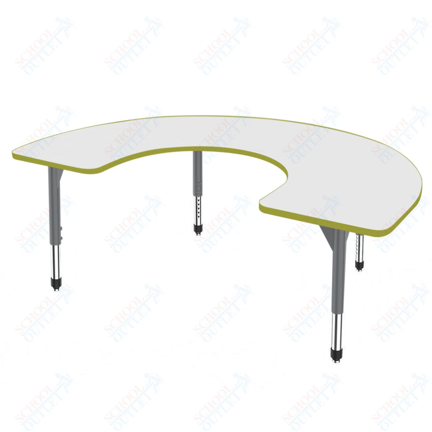 Marco Premier Series Horseshoe Activity Table w/ Dry Erase Top 48" x 72" Adj Height 21" - 31" (43 - 2227 - DB) - SchoolOutlet