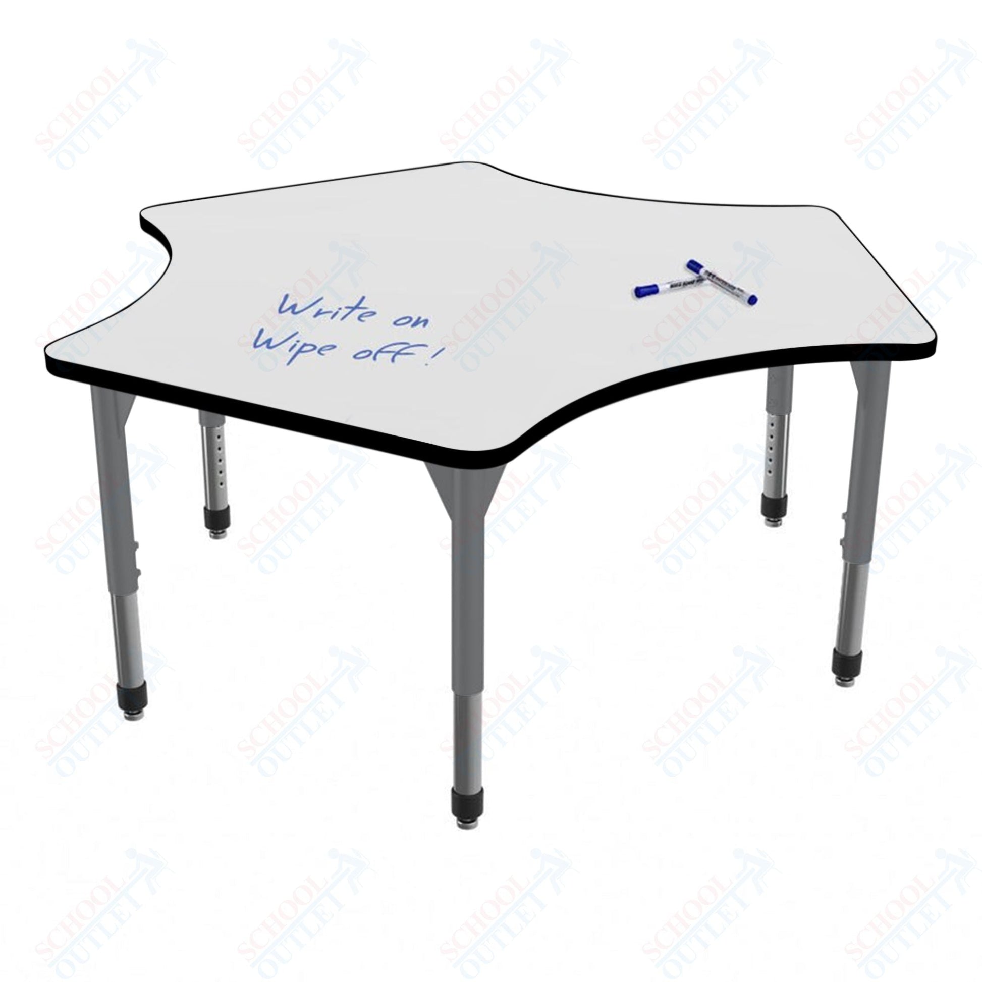 Marco Premier Series Delta Activity Table w/ Dry Erase Top 60" x 60" Adj Height 21" - 31" (43 - 2251 - DB) - SchoolOutlet