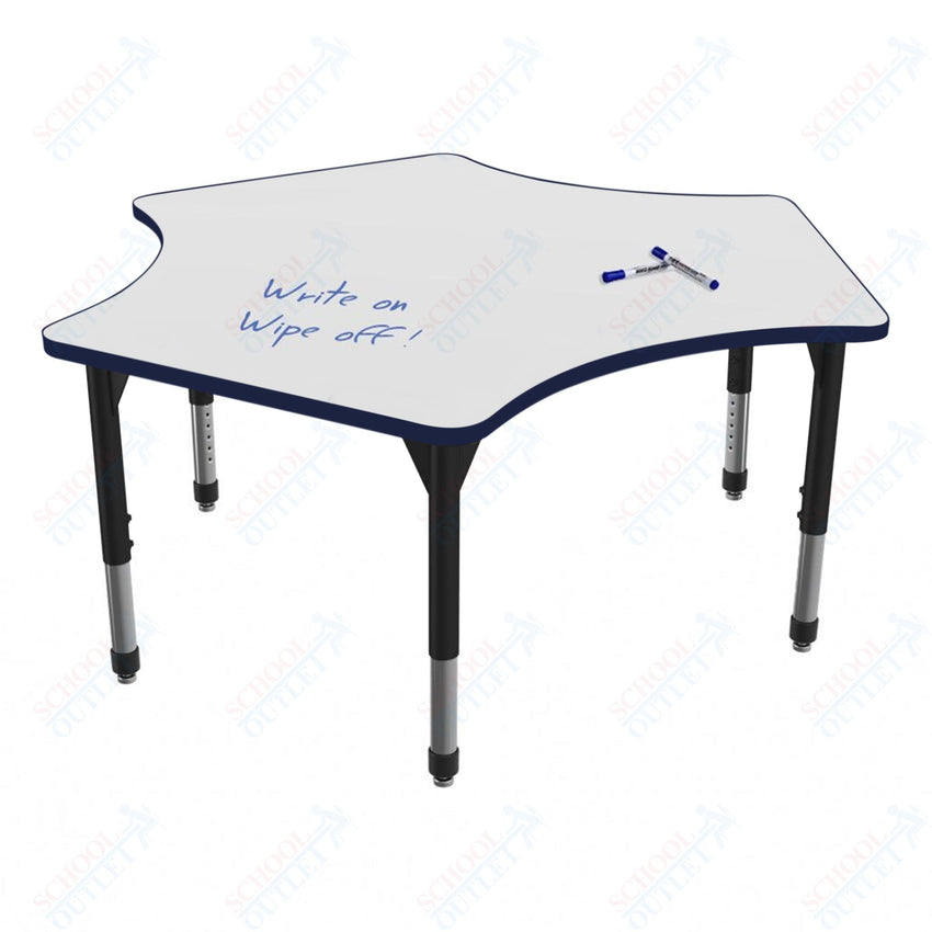 Marco Premier Series Delta Activity Table w/ Dry Erase Top 60" x 60" Adj Height 21" - 31" (43 - 2251 - DB) - SchoolOutlet