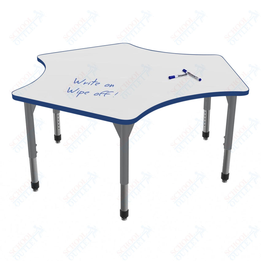 Marco Premier Series Delta Activity Table w/ Dry Erase Top 60" x 60" Adj Height 21" - 31" (43 - 2251 - DB) - SchoolOutlet